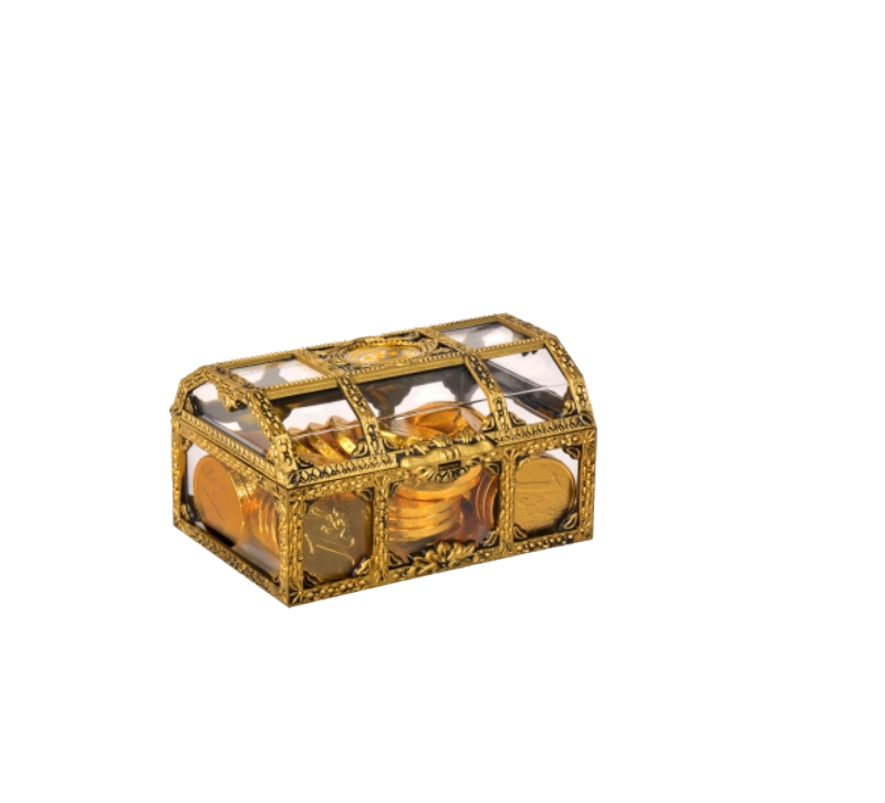 Kẹo socola đồng tiền Gold 100g ( hộp kho báu ) -Rương vàng (12 hộp/ thùng)